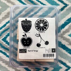 NEW Stampin' Up! Tart & Tangy Wood Mount Rubber Stamps, UNMOUNTED, Set of 4